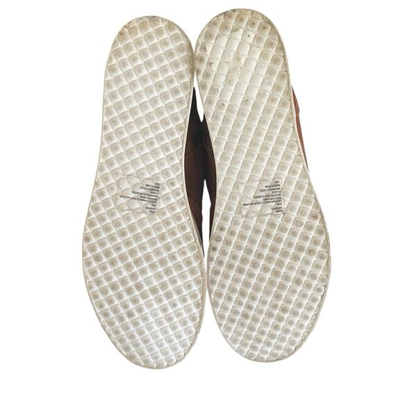 Steve Madden Lakes Wedge Sneaker Faux Fur Sherpa Trim Cognac Suede 8.5M Women's - Picture 9 of 13